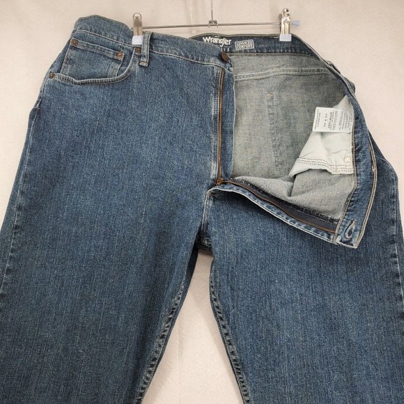 WRANGLER Jeans Men's Regular Fit Straight Leg Denim Blue Size 42 x 30 - Picture 7 of 12